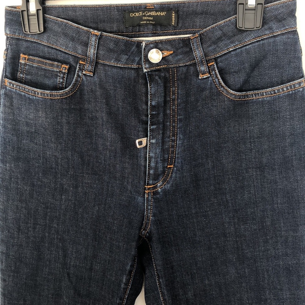 Dolce & Gabbana Dark Blue Skinny Jeans with Back Patch - Picture 3 of 14